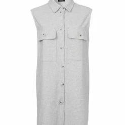 VIA APPIA -DUE- Longweste Moderne Longweste Mit Ziernaht Hellgrau Melange