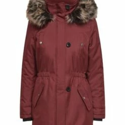 ONLY® Winterjcke, Kapuze, Kunstfell, Für Damen 207990 FIRED BRIC