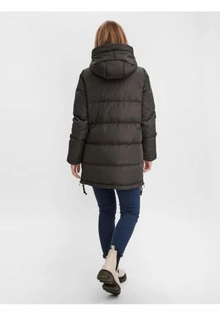 VERO MODA® Winterjacke, Zweiwegereißverschluss, Kapuze, Für Damen Dunkelgrün – Bild 4