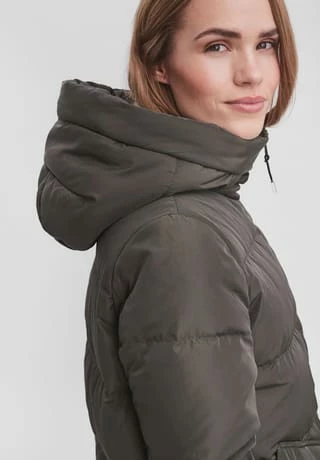 VERO MODA® Winterjacke, Zweiwegereißverschluss, Kapuze, Für Damen Dunkelgrün – Bild 9