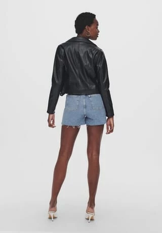 ONLY® Jacke, Leder, Reverskragen, Für Damen BLACK – Bild 6