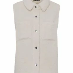 Zero Sweatweste, Teddyfell, Knopfleiste, Für Damen 1076 SANDSHELL