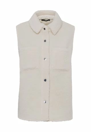 Zero Sweatweste, Teddyfell, Knopfleiste, Für Damen 1076 SANDSHELL