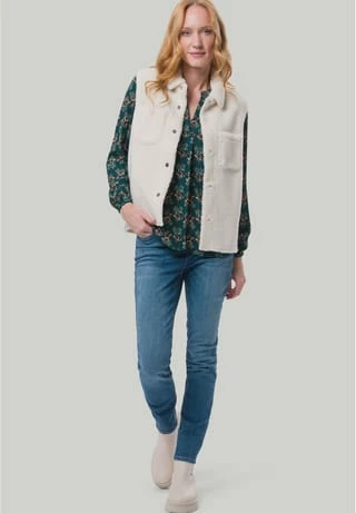 Zero Sweatweste, Teddyfell, Knopfleiste, Für Damen 1076 SANDSHELL – Bild 6