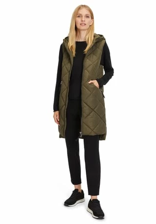 Cartoon Steppweste Mit Kapuze Dunkelgrün – Bild 5