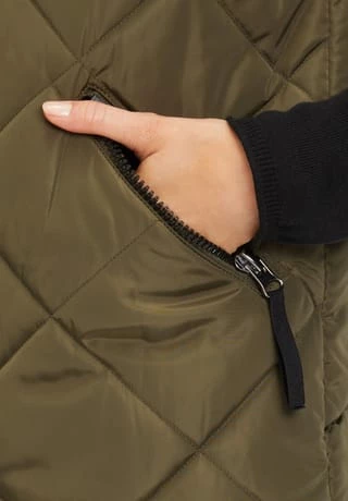 Cartoon Steppweste Mit Kapuze Dunkelgrün – Bild 9