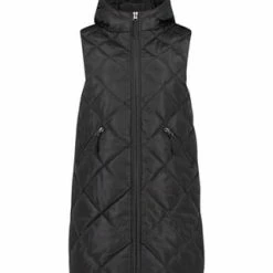 Cartoon Steppweste Mit Kapuze Schwarz