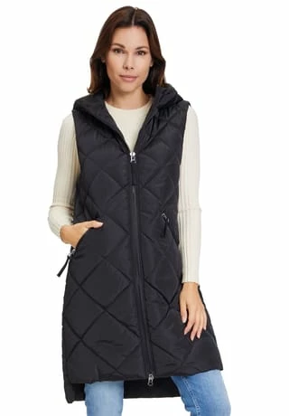 Cartoon Steppweste Mit Kapuze Schwarz – Bild 3