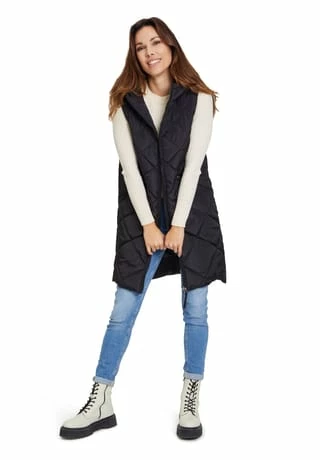 Cartoon Steppweste Mit Kapuze Schwarz – Bild 5