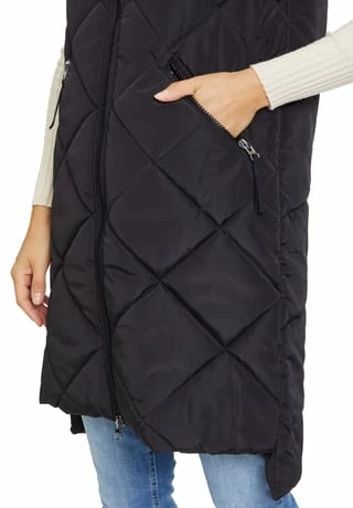 Cartoon Steppweste Mit Kapuze Schwarz – Bild 6