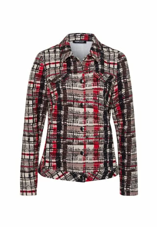 FRANK WALDER Leichtjacke 1/1 Ärmel METROPOLIS MIX Schwarz/ Cranberry/ Ecru