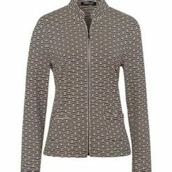 FRANK WALDER Leichtjacke 1/1 Ärmel METROPOLIS MIX Schwarz-Ecru