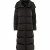 HALLHUBER Midi-Daunenmantel Mit Abnehmbarer Kapuze Und Seitlichen Druckknöpfen Black